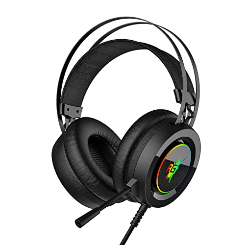 Redgear Cloak RGB Wired Over Ear Gaming Headphones with Mic for Pc (Black)